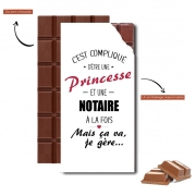 Tablette de chocolat personnalisé C'est complique d'être une princesse et une notaire à la fois