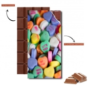 Tablette de chocolat personnalisé Bonbon Candy Hearts