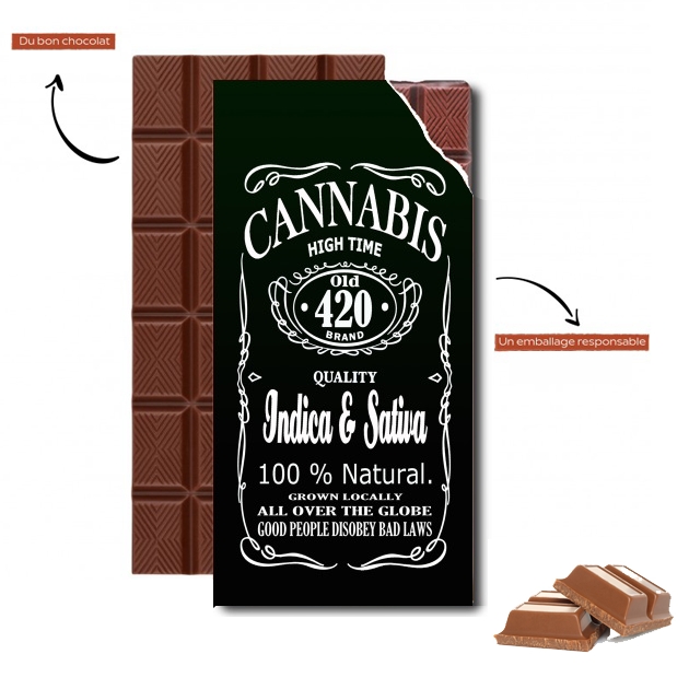 Tablette de chocolat personnalisé Cannabis