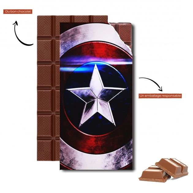 Tablette de chocolat personnalisé Bouclier avec étoile bleu