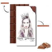 Tablette de chocolat personnalisé Cara Delevingne Queen Art