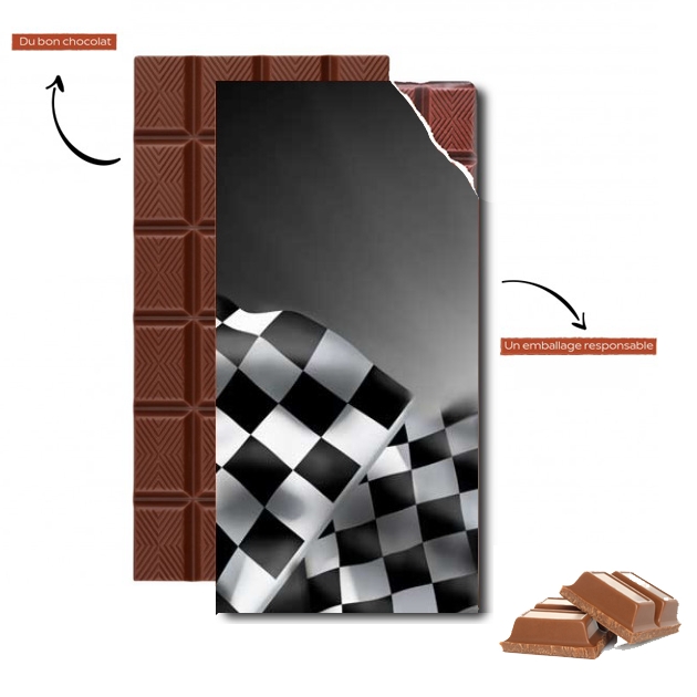 Tablette de chocolat personnalisé Drapeaux Damiers Course