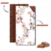 Tablette de chocolat personnalisé Cherry Blossom Aquarel Flower