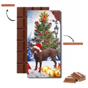 Tablette de chocolat personnalisé Chien de Noël