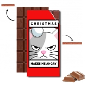 Tablette de chocolat personnalisé Christmas makes me Angry cat