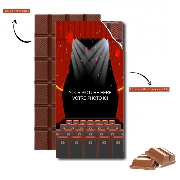 Tablette de chocolat personnalisé Cadre de cinéma / Théâtre avec transparence