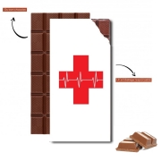Tablette de chocolat personnalisé Croix de secourisme EKG Heartbeat
