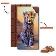 Tablette de chocolat personnalisé Cute cheetah cub