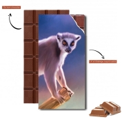 Tablette de chocolat personnalisé Cute painted Ring-tailed lemur