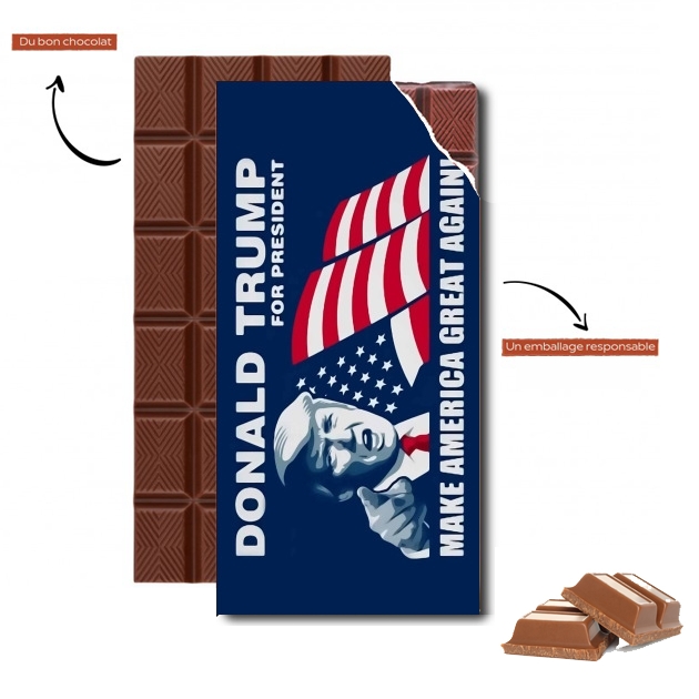 Tablette de chocolat personnalisé Donald Trump Make America Great Again