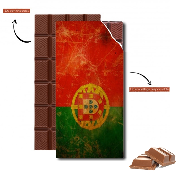 Tablette de chocolat personnalisé Drapeau Vintage Portugal
