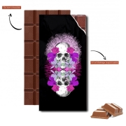 Tablette de chocolat personnalisé Flowers Skull