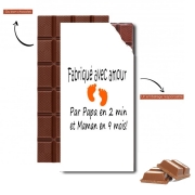 Tablette de chocolat personnalisé Fabriqué avec amour Papa en 2 min et maman en 9 mois
