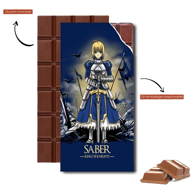 Tablette de chocolat personnalisé Fate Zero Fate stay Night Saber King Of Knights