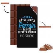 Tablette de chocolat personnalisé Fier d'être appelé Parrain par ces enfants géniaux