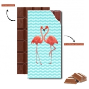 Tablette de chocolat personnalisé flamingo love