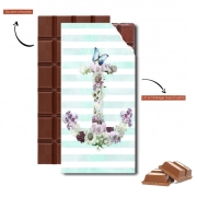 Tablette de chocolat personnalisé Floral Anchor in mint