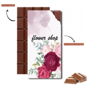 Tablette de chocolat personnalisé Logo Fleuriste avec texte personnalisable