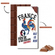 Tablette de chocolat personnalisé France Football Coq Sportif Fier de nos couleurs Allez les bleus