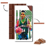 Tablette de chocolat personnalisé Giannis Antetokounmpo grec Freak Bucks basket-ball