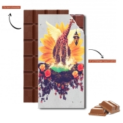 Tablette de chocolat personnalisé Girafe en fleurs