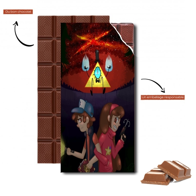 Tablette de chocolat personnalisé Gravity Falls Monster bill cipher Wheel