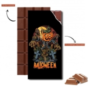 Tablette de chocolat personnalisé Halloween Pumpkin Crow Graveyard