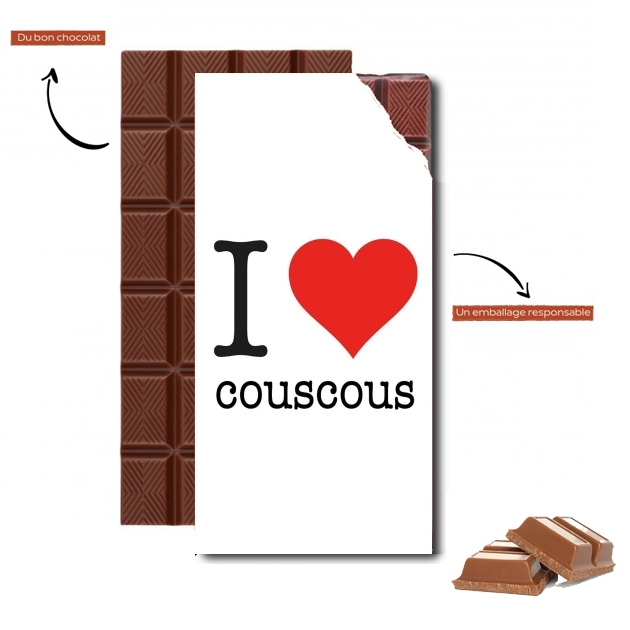 Tablette de chocolat personnalisé I love couscous - Plat Boulette