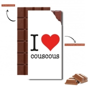 Tablette de chocolat personnalisé I love couscous - Plat Boulette