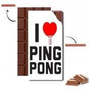 Tablette de chocolat personnalisé I love Ping Pong