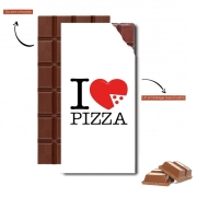 Tablette de chocolat personnalisé I love Pizza
