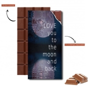 Tablette de chocolat personnalisé I love you to the moon and back