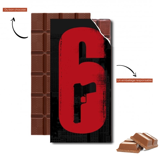 Tablette de chocolat personnalisé Inspiration Rainbow 6 Siege - Pistol inside Gun