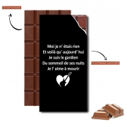 Tablette de chocolat personnalisé Je l'aime a mourir Lyrics