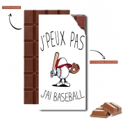 Tablette de chocolat personnalisé Je peux pas j'ai Baseball