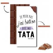 Tablette de chocolat personnalisé J'peux pas j'ai bêtise avec tata