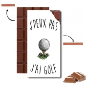 Tablette de chocolat personnalisé Je peux pas j'ai golf