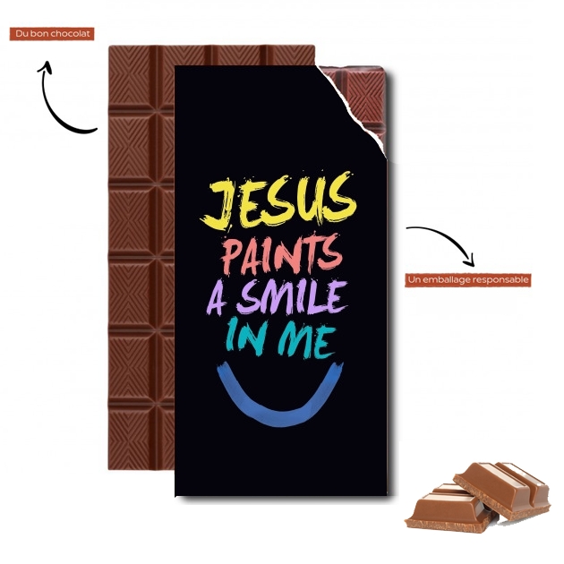 Tablette de chocolat personnalisé Jesus paints a smile in me Bible