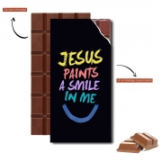 Tablette de chocolat personnalisé Jesus paints a smile in me Bible