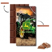 Tablette de chocolat personnalisé John Deer Tracteur vert
