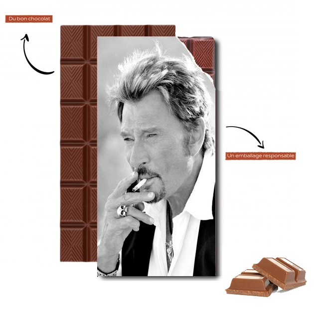 Tablette de chocolat personnalisé johnny hallyday Smoke Cigare Hommage