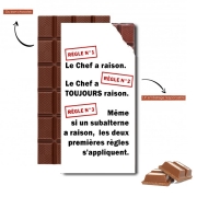 Tablette de chocolat personnalisé Les regles du chef
