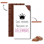 Tablette de chocolat personnalisé Les reines naissent en décembre