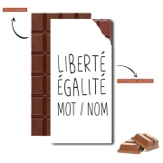 Tablette de chocolat personnalisé Liberté Égalité Personnalisable avec mot ou nom