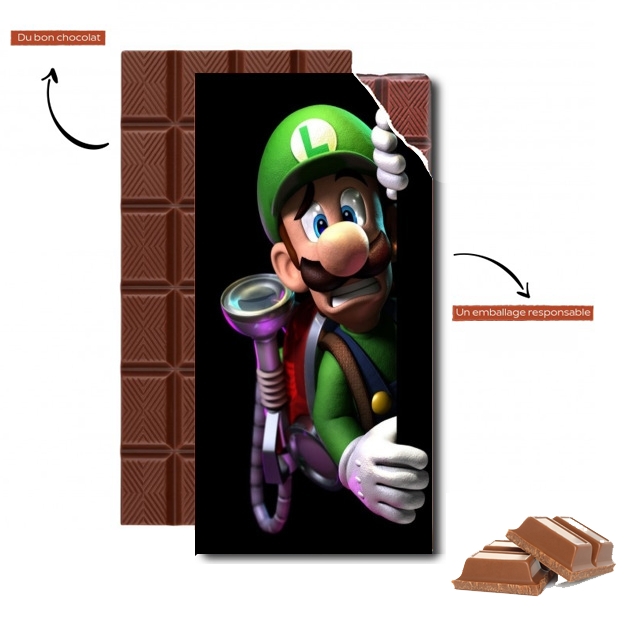 Tablette de chocolat personnalisé Luigi Mansion Fan Art