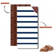Tablette de chocolat personnalisé Mariniere Blanc / Bleu Marine