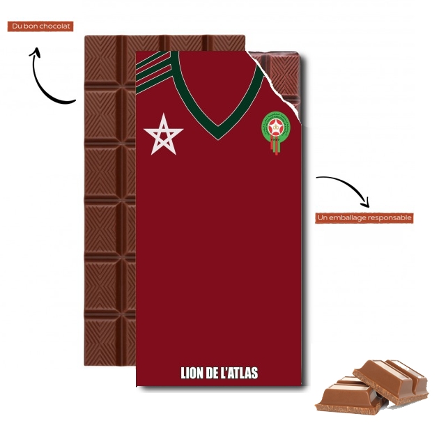 Tablette de chocolat personnalisé Maillot du Maroc Football Home