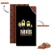 Tablette de chocolat personnalisé Minion in black mashup Men in black