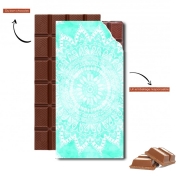 Tablette de chocolat personnalisé Mint Bohemian Flower Mandala