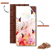 Tablette de chocolat personnalisé Notes de musique Papillon colorés